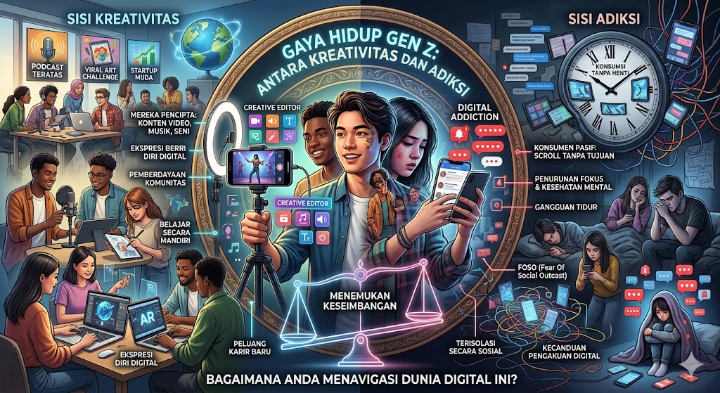 Gaya Hidup Gen Z dalam Cengkraman Konten Digital: Antara Kreativitas dan Adiksi
